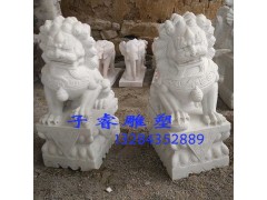 天安門蹲獅漢白玉雕刻石獅子廠家，