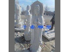 寺廟裝飾漢白玉三面觀音菩薩雕塑，