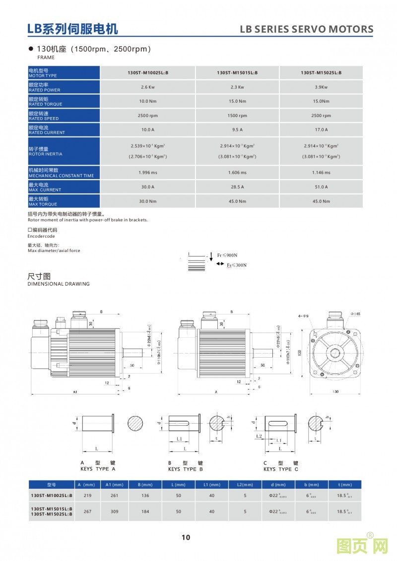 8-LB series 130STservo motor 130ST增量式伺服電機參數(shù)及尺寸