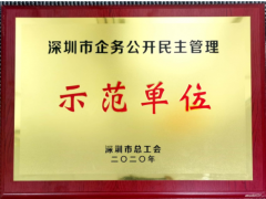 研祥科技榮獲深圳企務(wù)公開(kāi)民主管理示范單位光榮稱號(hào)