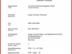 西斯特科氏質(zhì)量流量計(jì)通過德國PTB檢定認(rèn)證